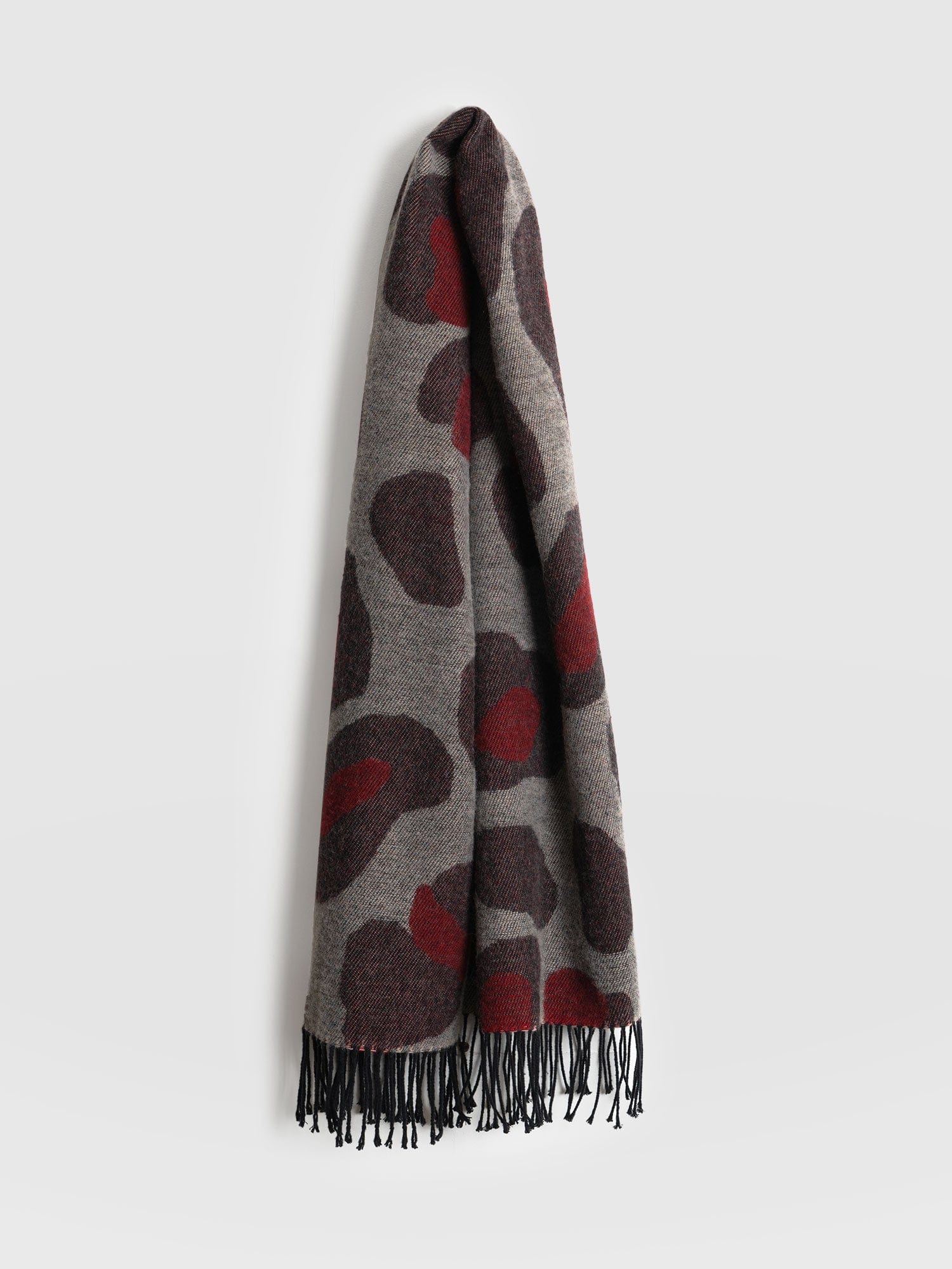 Lennox Leopard Scarf Red - Women's Scarves | Saint + Sofia® UK